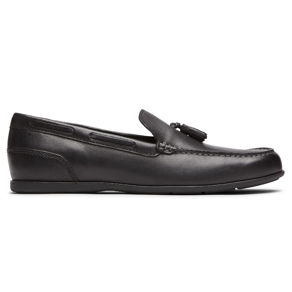 Rockport Loafers For Mens Black - Malcom Tassel - YL7493085